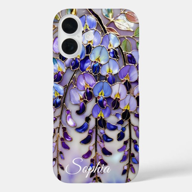 Étui de téléphone floral en glycine personnalisé (Verso)