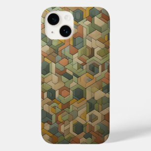 Étui de téléphone géométrique hexagonal de couleur