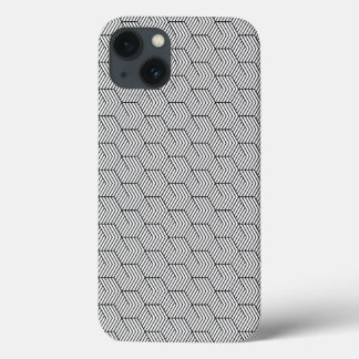 Étui de téléphone motif géométrique cube ligne noi