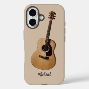 Étui de téléphone musique rétro guitare acoustique