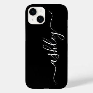 Étui de téléphone noir de luxe avec nom personnali