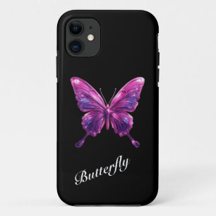 Étui de téléphone Papillon Chrome Rose Y2K