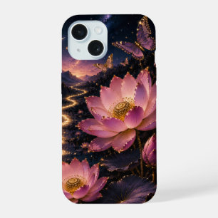 Étui de téléphone papillon lotus au clair de lune