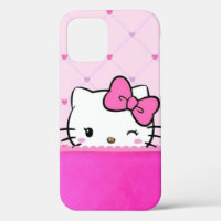 Étui de téléphone portable pour filles avec chaton