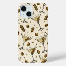 Étui de téléphone Retro Dirty Martini & Olive