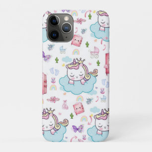 Étui de téléphone rose, licorne arc-en-ciel bleu,