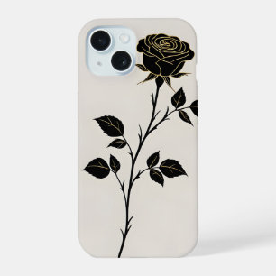 Étui de téléphone silhouette de rose noire Minim