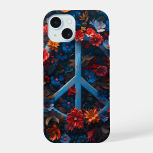 Étui de téléphone symbole de paix florale de minui