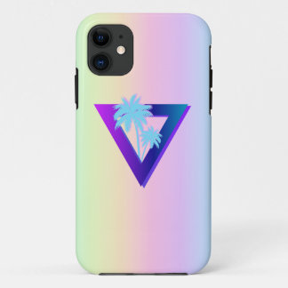 ÉTUI DE TÉLÉPHONE TRIANGLE PALMIERS SYNTHWAVE RETR
