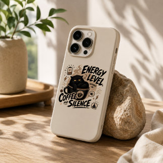 Étui drôle pour iPhone 16 Pro Max avec chat noir e