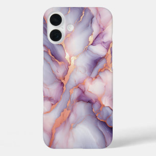 Étui en marbre violet améthyste de luxe - Rose élé