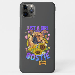 Étui Fille Mignonne Aime Tournesol Boston Terrier