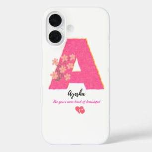étui floral lettre a pour iphone 16/ monogramme él
