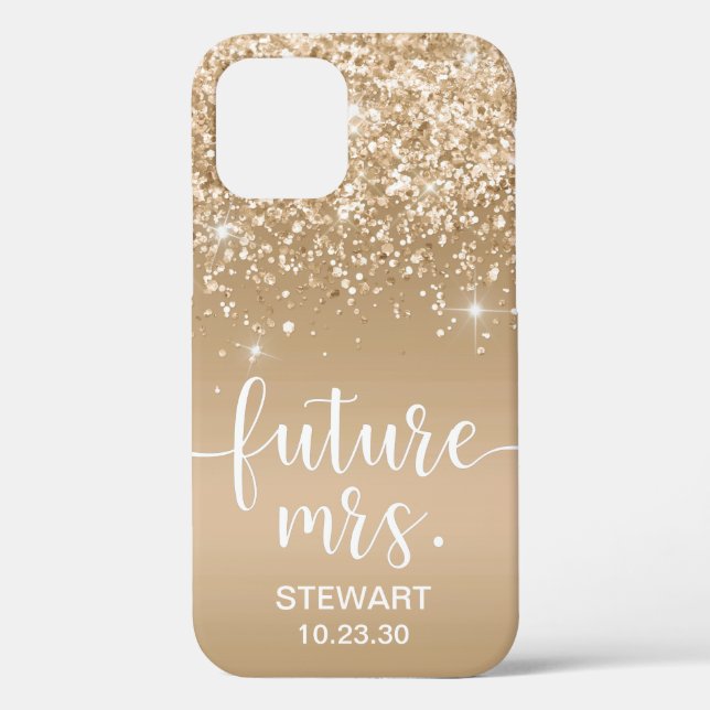 Étui Future Mrs Gold Glitter Case-Mate pour iPhone (Verso)
