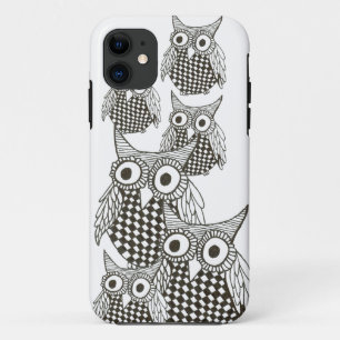 Étui iphone5 pour Hibou noir et blanc