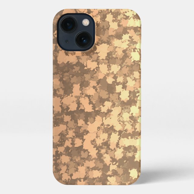Etui iPhone 13 Coque iphone Camo Feuilles d'or (Verso)
