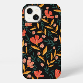 Etui iPhone 13 Coque iphone floral en fleurs de minuit