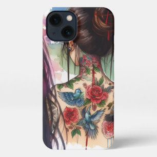 Etui iPhone 13 Fille avec coque iphone tatouage