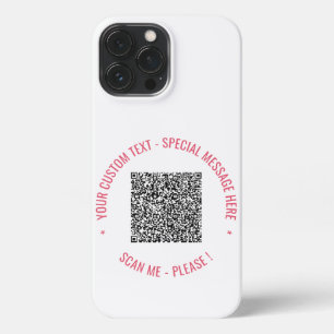 Etui iPhone 13 Pro Max Code QR et coque iphone de texte personnalisé