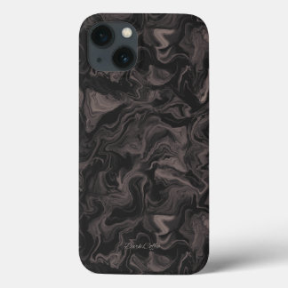 Étui iPhone 13 Tourbillon Café Foncé Esthétique