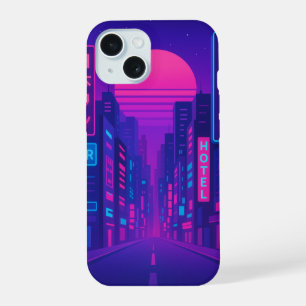 Étui iPhone 15 Ville Néo Cyberpunk – Style Vaporwa