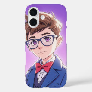 Étui iPhone 16 Graphique Portrait de Garçon Anime