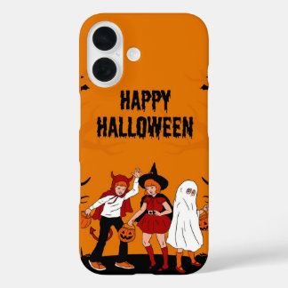 Étui iPhone 16 Halloween effrayant – Citrouille, F