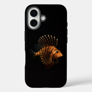 Étui iPhone 16 Mate Black 4 Luxe, Poisson-lion rou