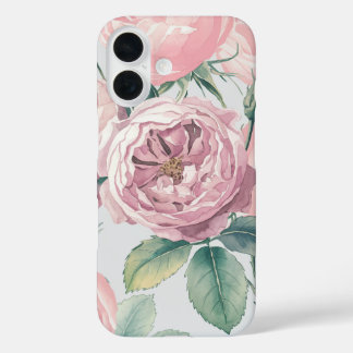 Étui iPhone à motif de roses aquarelles françaises