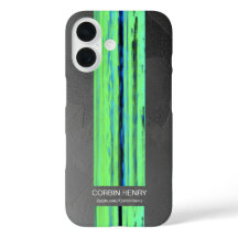 Étui iPhone à texture abstraite avec nom moderne