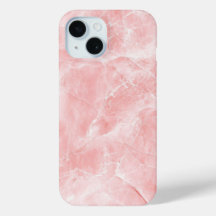 Étui iPhone à texture de marbre rose doux