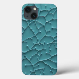 Étui iPhone à texture organique sarcelle de style