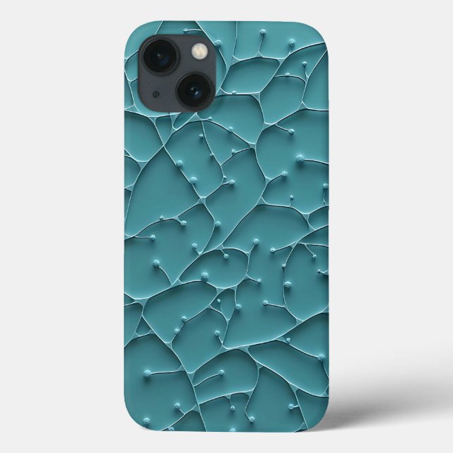 Étui iPhone à texture organique sarcelle de style  (Verso)
