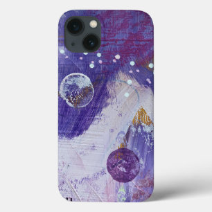 Étui iPhone abstrait violet dans Moon Mountain