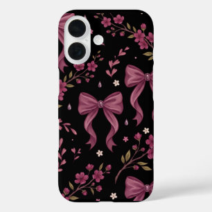 Étui iPhone aux nœuds roses et au thème esthétique