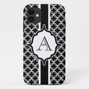 Étui iPhone avec monogramme en dentelle noire