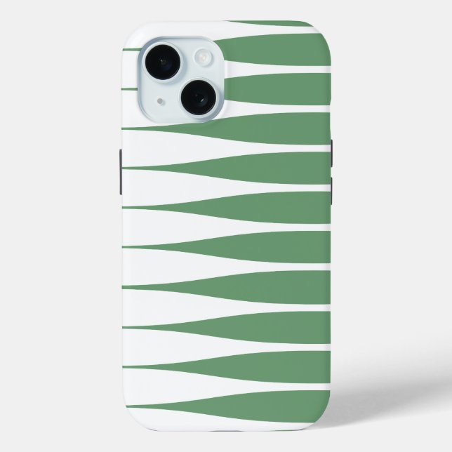 Étui iPhone blanc et vert strié (Verso)