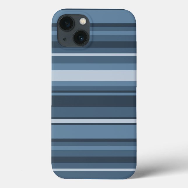Étui iPhone Case-Mate à rayures gris-bleu (Verso)