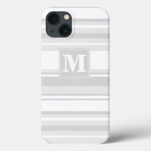 Étui iPhone Case-Mate à rayures gris clair Monogra
