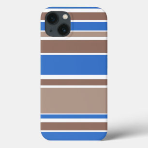 Étui iPhone Case-Mate à rayures marron et bleues