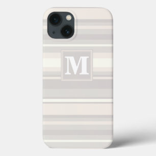 Étui iPhone Case-Mate avec rayures beige et monogr