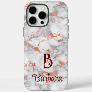 Étui iPhone Case-Mate en marbre et or rose Monogra
