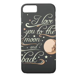 Coque iPhone 8/7 I Love You To The Moon And Back Black