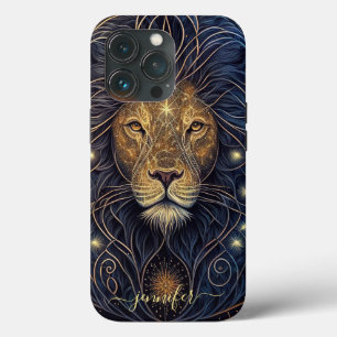 Étui iPhone Case-Mate Lion zodiaque noir et or