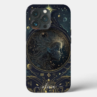 Étui iPhone Case-Mate Vierge zodiaque noir et or