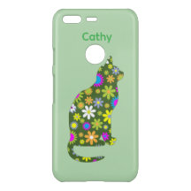 Étui iPhone Chat Floral Chic Botanique
