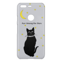 Étui iPhone Chat Noir 'Ronronner Parmi les Étoiles