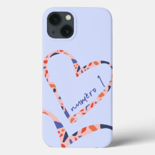 Étui Iphone Cœur, Français, Bleu, Luxe, Amour