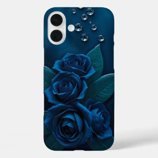 Étui iPhone Design Roses Bleu Minuit