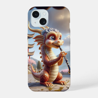 Étui iphone dragon jouant de la clarinette